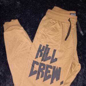 Kill Crew Tan Joggers with Bold Logo